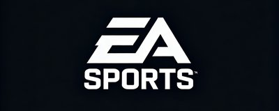 EA SPORTS合作伙伴logo，全球知名体育游戏发行商EA的标志以白色字体展示在深色背景上